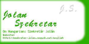 jolan szekretar business card