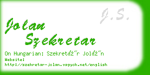 jolan szekretar business card